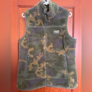 L.L. Bean Green and Brown Fleece Vest